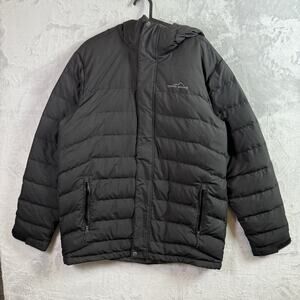 Eddie Bauer Down Puffer Jacket Size Large Black (Missing Hood) Winter Coat
